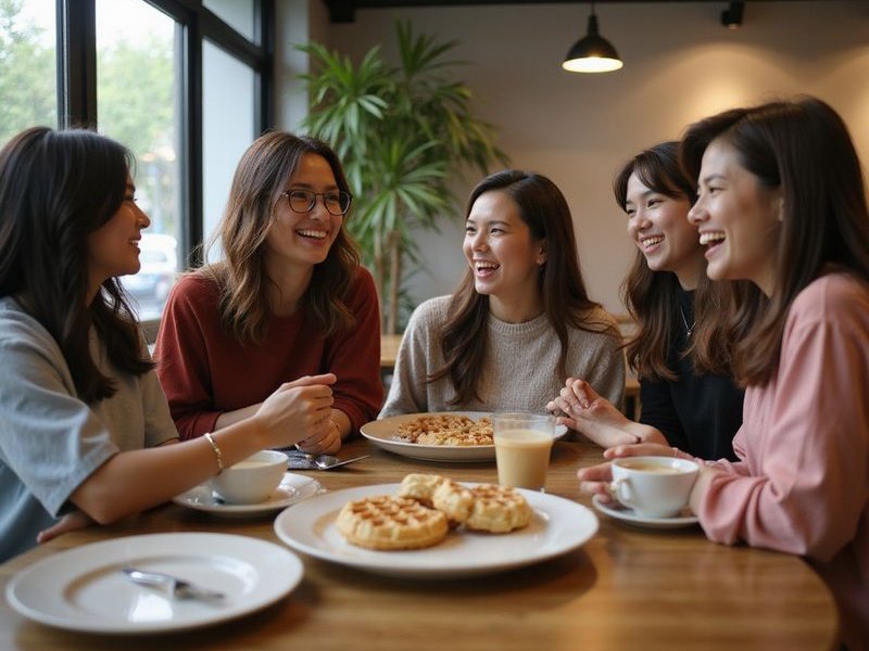 Friends enjoying brunch together