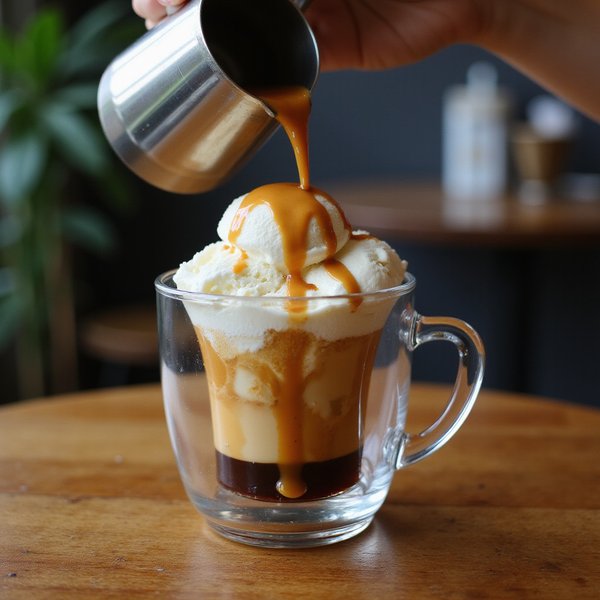 Classic affogato dessert