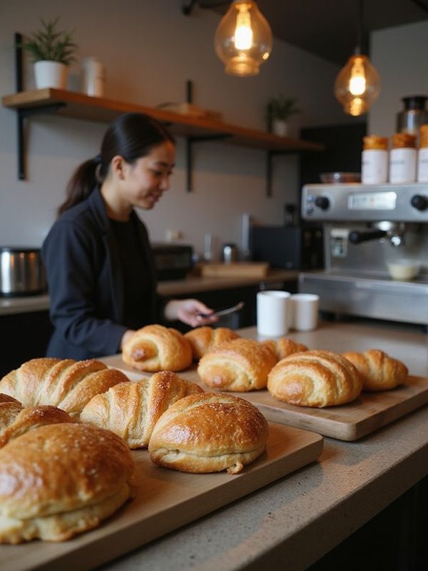 Coffee counter and pastry display